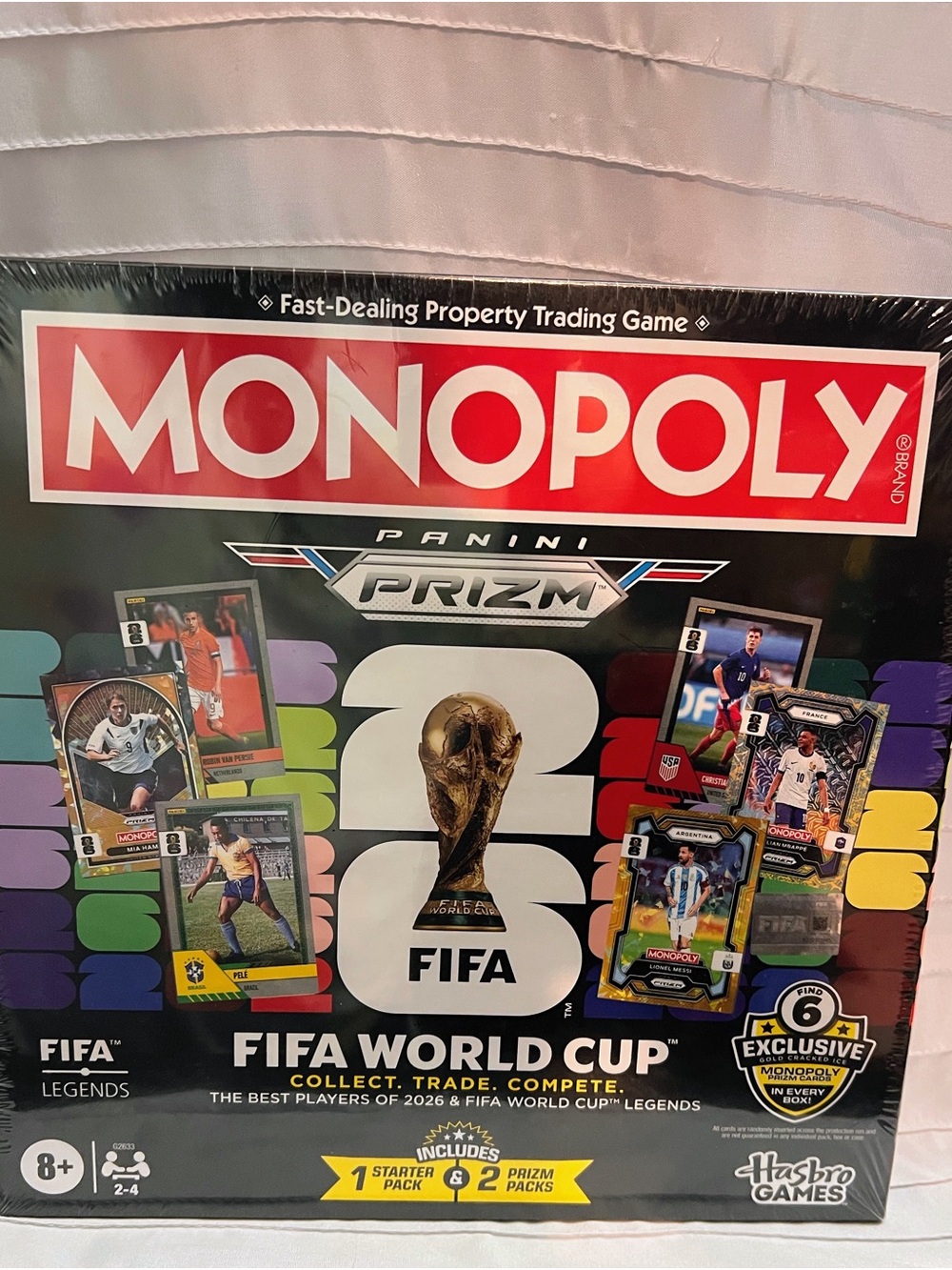 2026 Panini Prizm- Monopoly- FIFA World Cup Game Board w/Gold Ice Prizms